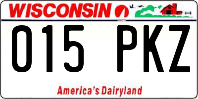 WI license plate 015PKZ