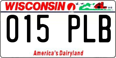 WI license plate 015PLB