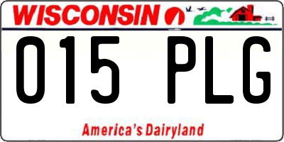 WI license plate 015PLG