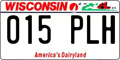 WI license plate 015PLH