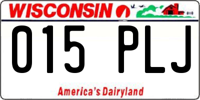 WI license plate 015PLJ