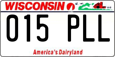 WI license plate 015PLL