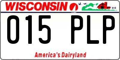 WI license plate 015PLP