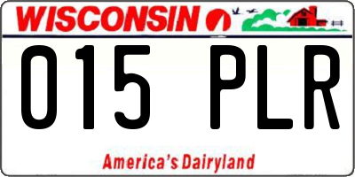 WI license plate 015PLR
