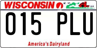 WI license plate 015PLU