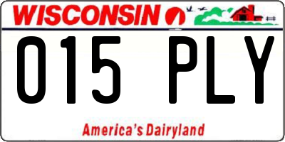 WI license plate 015PLY