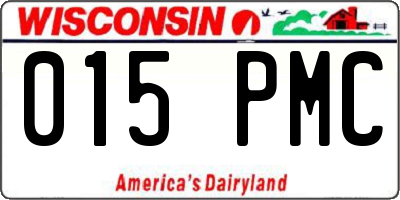 WI license plate 015PMC