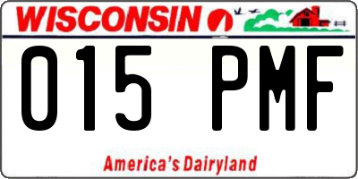 WI license plate 015PMF