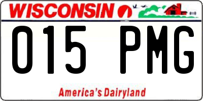 WI license plate 015PMG