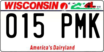WI license plate 015PMK
