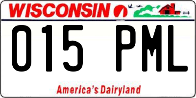 WI license plate 015PML