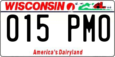 WI license plate 015PMO