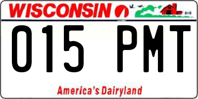 WI license plate 015PMT