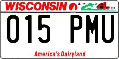 WI license plate 015PMU