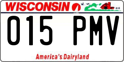 WI license plate 015PMV