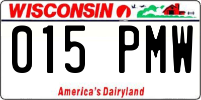 WI license plate 015PMW