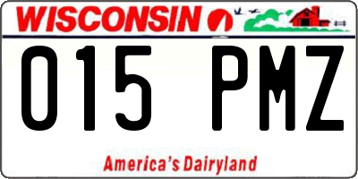 WI license plate 015PMZ