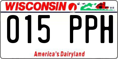 WI license plate 015PPH