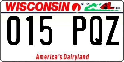 WI license plate 015PQZ
