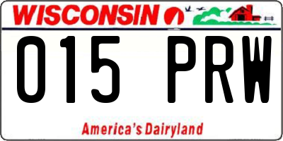 WI license plate 015PRW