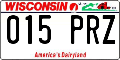 WI license plate 015PRZ