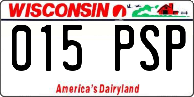 WI license plate 015PSP