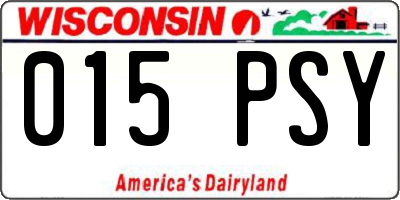 WI license plate 015PSY