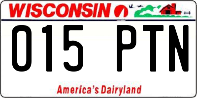 WI license plate 015PTN
