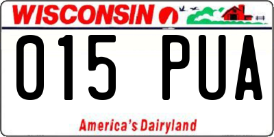 WI license plate 015PUA