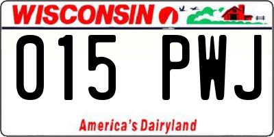 WI license plate 015PWJ