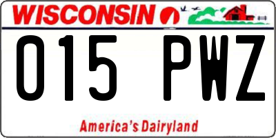WI license plate 015PWZ