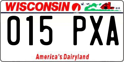 WI license plate 015PXA