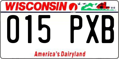 WI license plate 015PXB