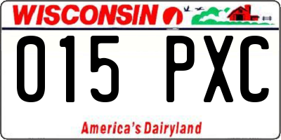 WI license plate 015PXC