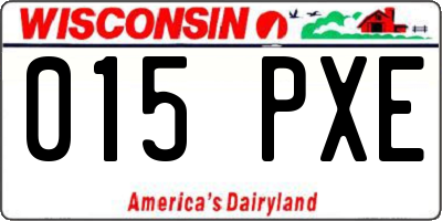 WI license plate 015PXE