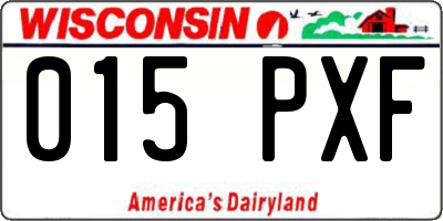 WI license plate 015PXF
