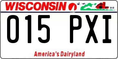 WI license plate 015PXI