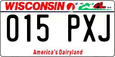 WI license plate 015PXJ
