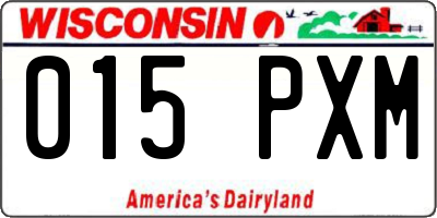 WI license plate 015PXM