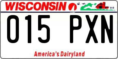 WI license plate 015PXN