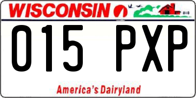 WI license plate 015PXP