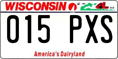 WI license plate 015PXS