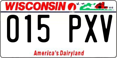 WI license plate 015PXV
