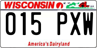 WI license plate 015PXW