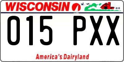 WI license plate 015PXX