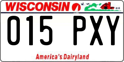 WI license plate 015PXY