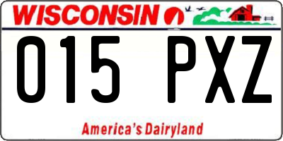 WI license plate 015PXZ