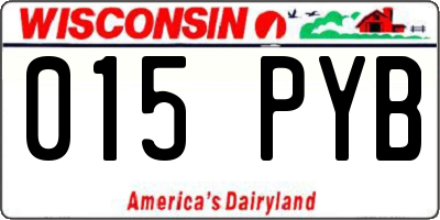 WI license plate 015PYB