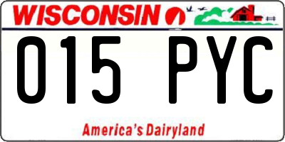WI license plate 015PYC