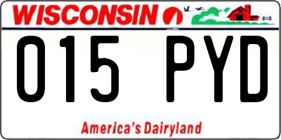 WI license plate 015PYD